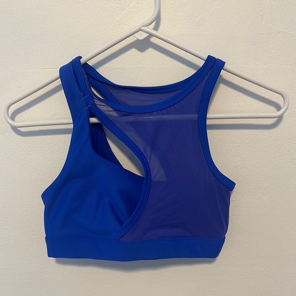 ALO Yoga Blue Mesh Sports Bra